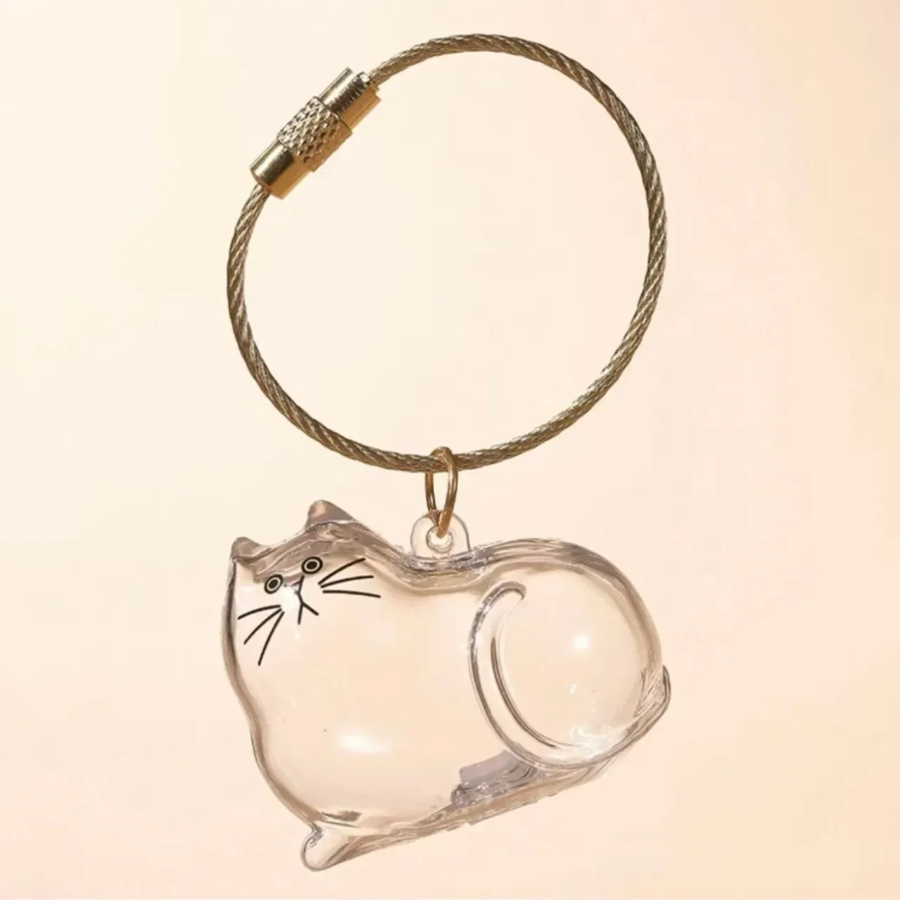 Transparent Dog & Cat Hair Storage Container, Adorable Pet Keepsake Capsule, Pendant,  Key Ring, Pet Lovers, Memorial Keychain