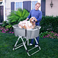 Elevated Dog Bath Tub for Bath Shower Grooming ,Foldable Pet Dog Bathing Station Adjustable, Ideal For Medium To Large Pets