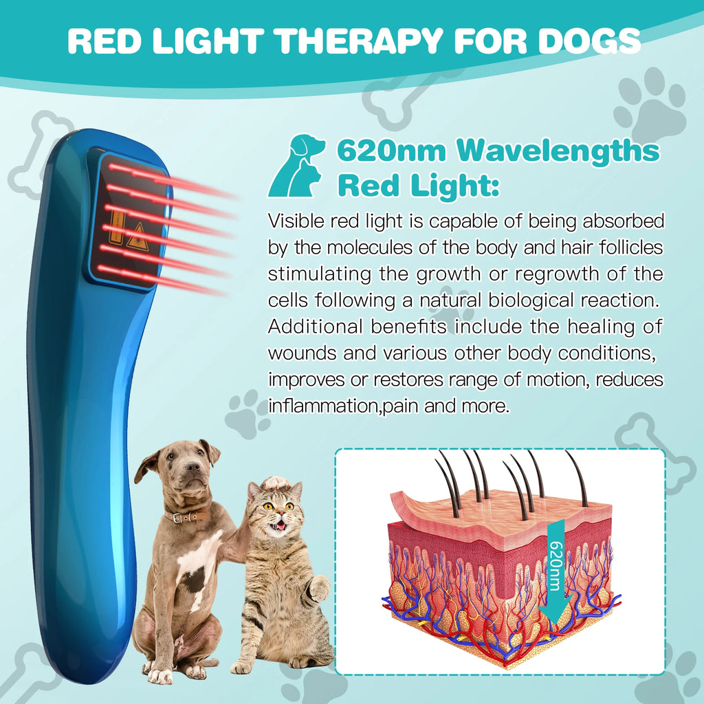 KTS Laser Therapy for Dogs 18*620nm, Portable Red Light Therapy, Veterinary Equipment for Joint Muscle Pain Relief & Inflammation