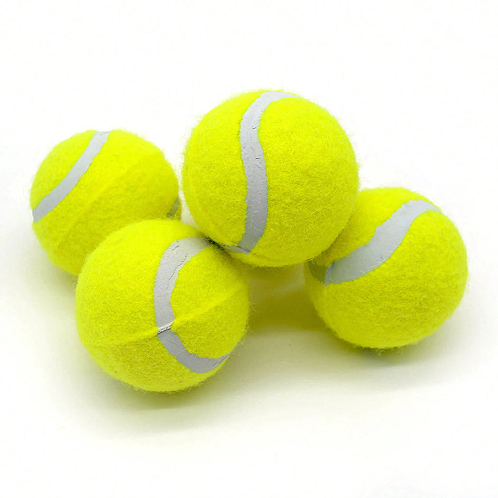 4-Pack Interactive Dog Tennis Balls - High Stretch Rubber for Small & Medium Dogs