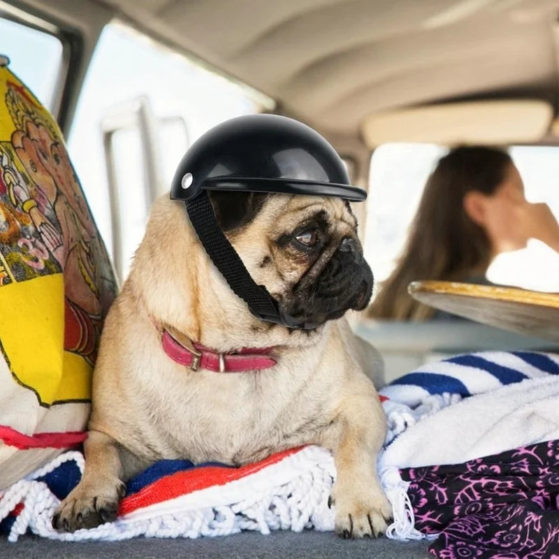 Pet Helmets, Bicycle and Motorcycle Helmet with Sunglasses, Safety Doggie Hat for Traveling, Head Protection