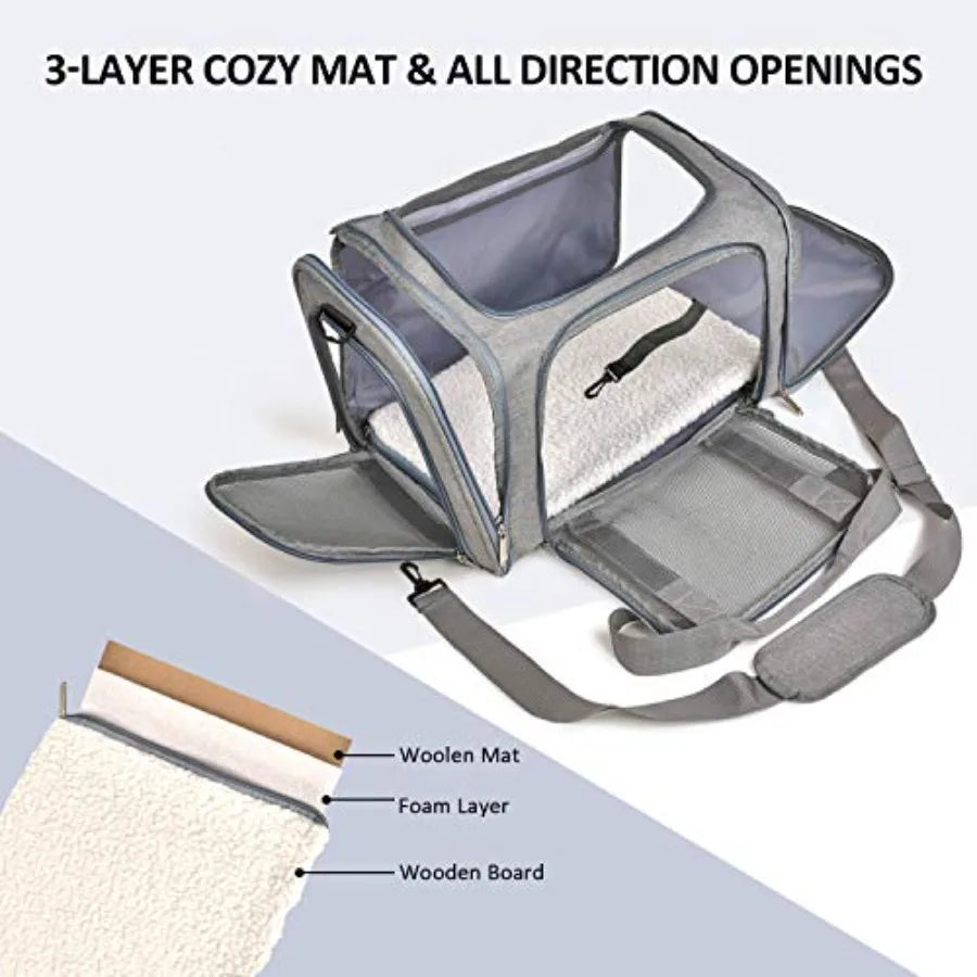 Pet Carrier For Small/Medium, Up To 15lbs, TSA Airline Approved