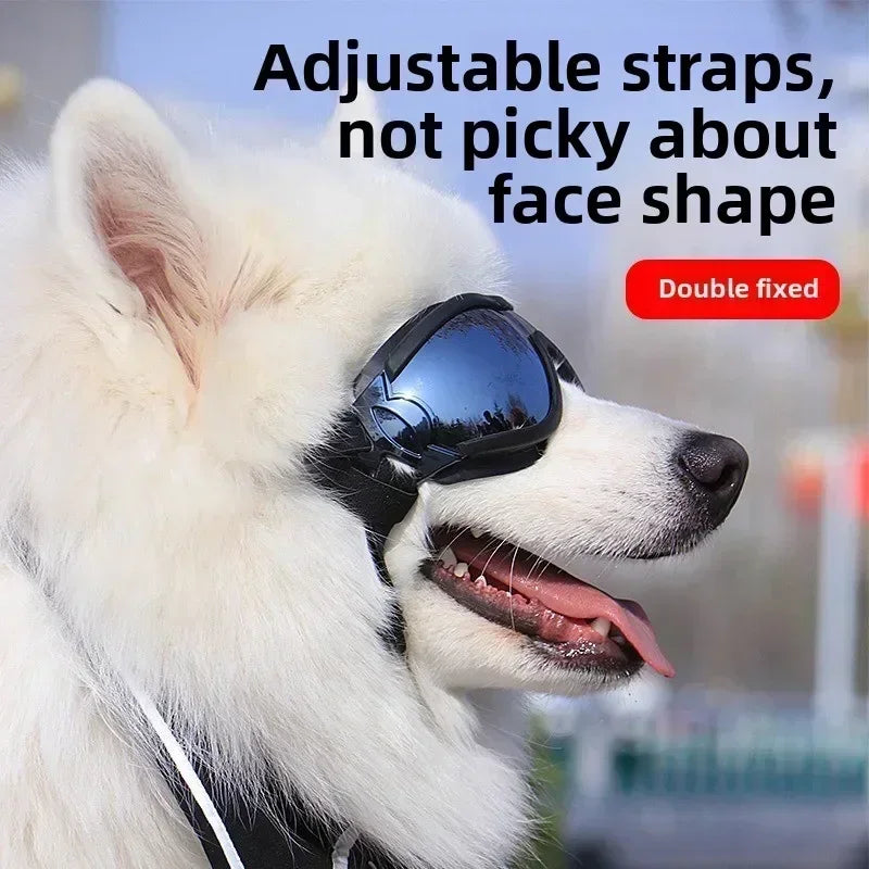 Pet Goggles Adjustable, Anti UV Glare, Windproof for Dogs.  Outdoor Hiking, Running, Beach.   All Breeds Eye Protection