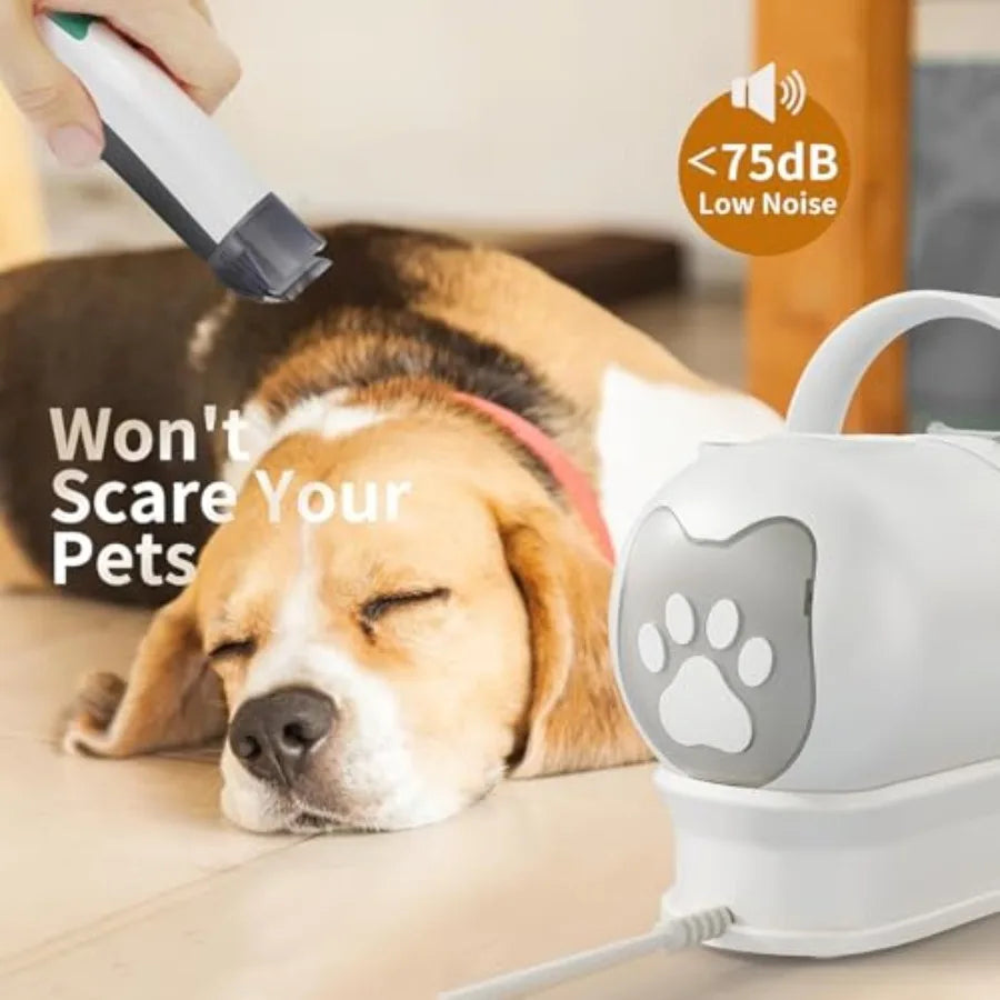 6-in-1 Grooming Vacuum Kit with Pet Clipper Nail Grinder.