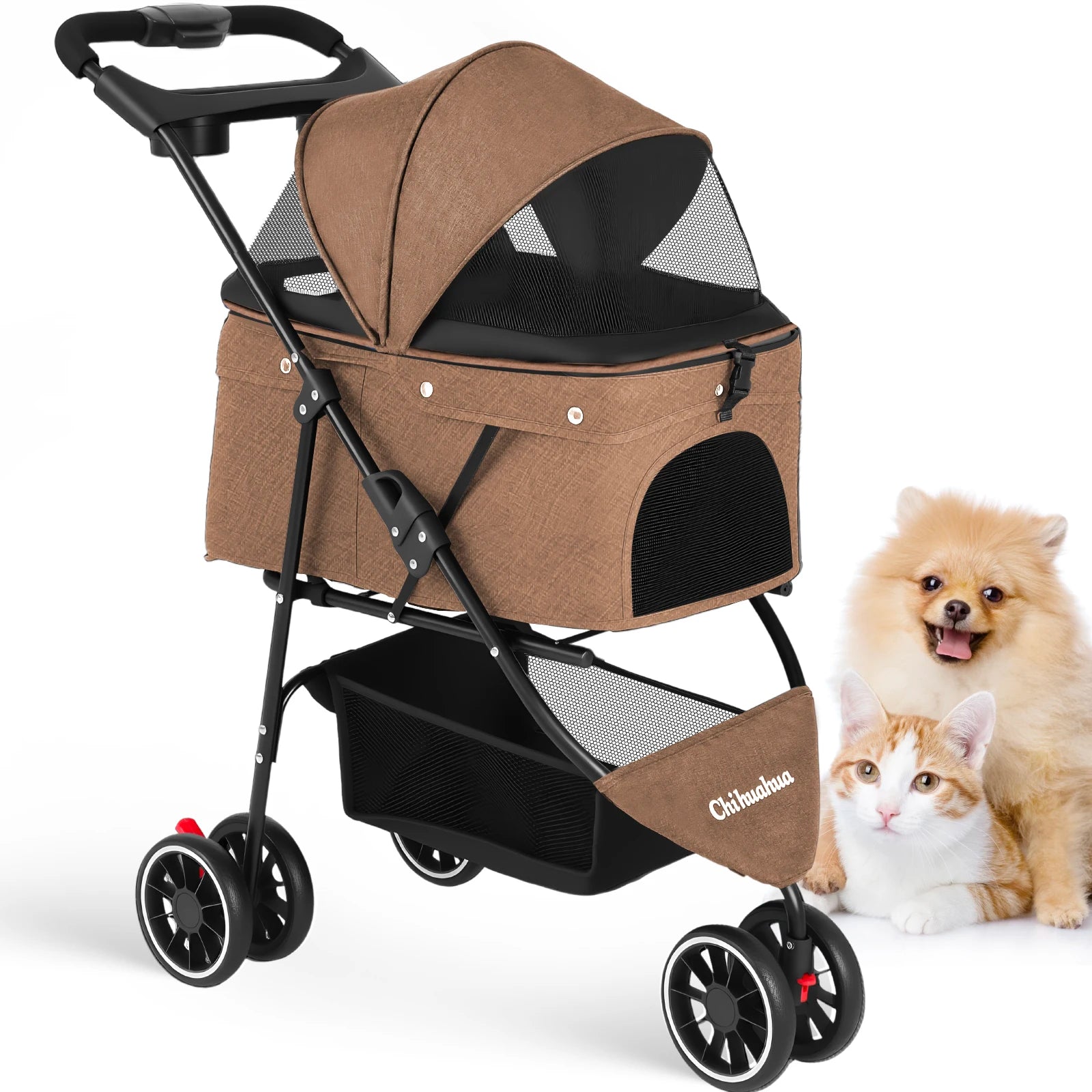 Pet Stroller For Small Pets, Portable Dog Stroller, Foldable, Carrier