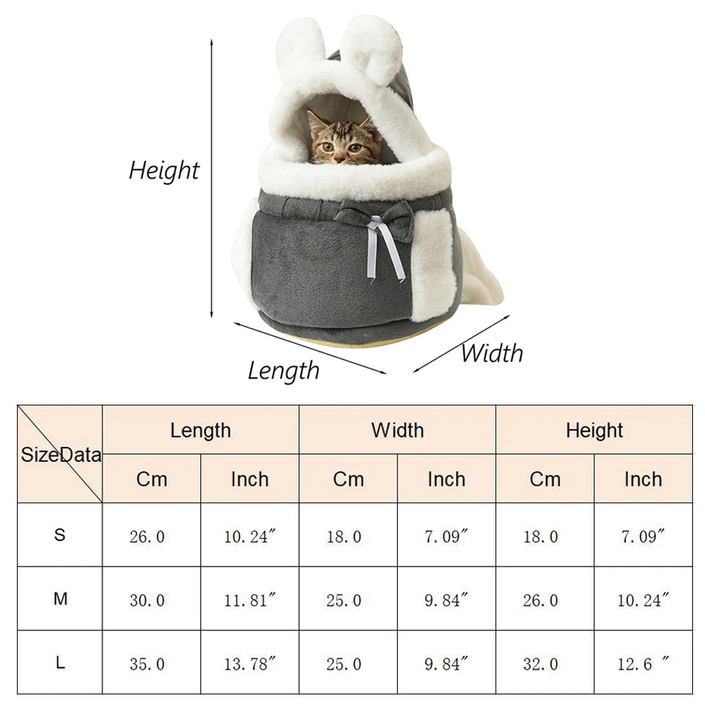 Outdoor Travel Chihuahua Puppy Dog Carrier, Backpack, Winter Warm Pet Carrying Bags for Small Dogs, Cat Nest