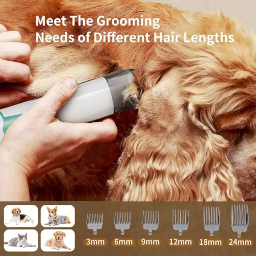 6-in-1 Grooming Vacuum Kit with Pet Clipper Nail Grinder.