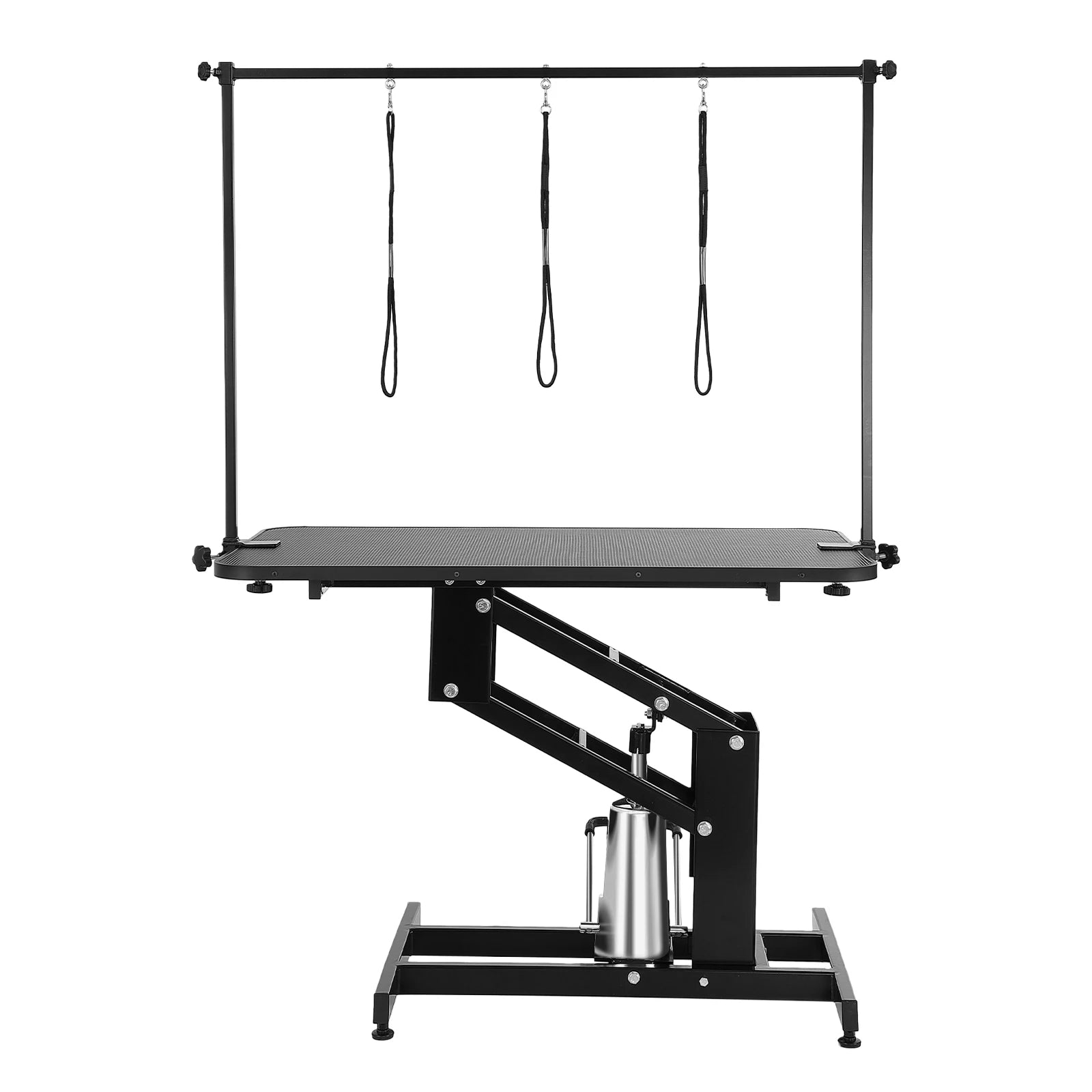 SucceBuy 43" Hydraulic Pet Grooming Table 400LBS Height Adjustable Grooming Station with Arm Anti-Slip Tabletop for Pets