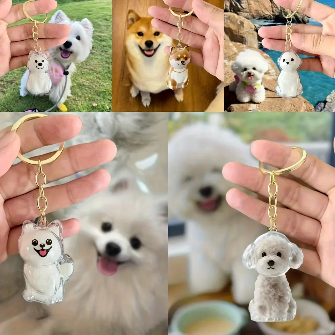 Transparent Dog & Cat Hair Storage Container, Adorable Pet Keepsake Capsule, Pendant,  Key Ring, Pet Lovers, Memorial Keychain