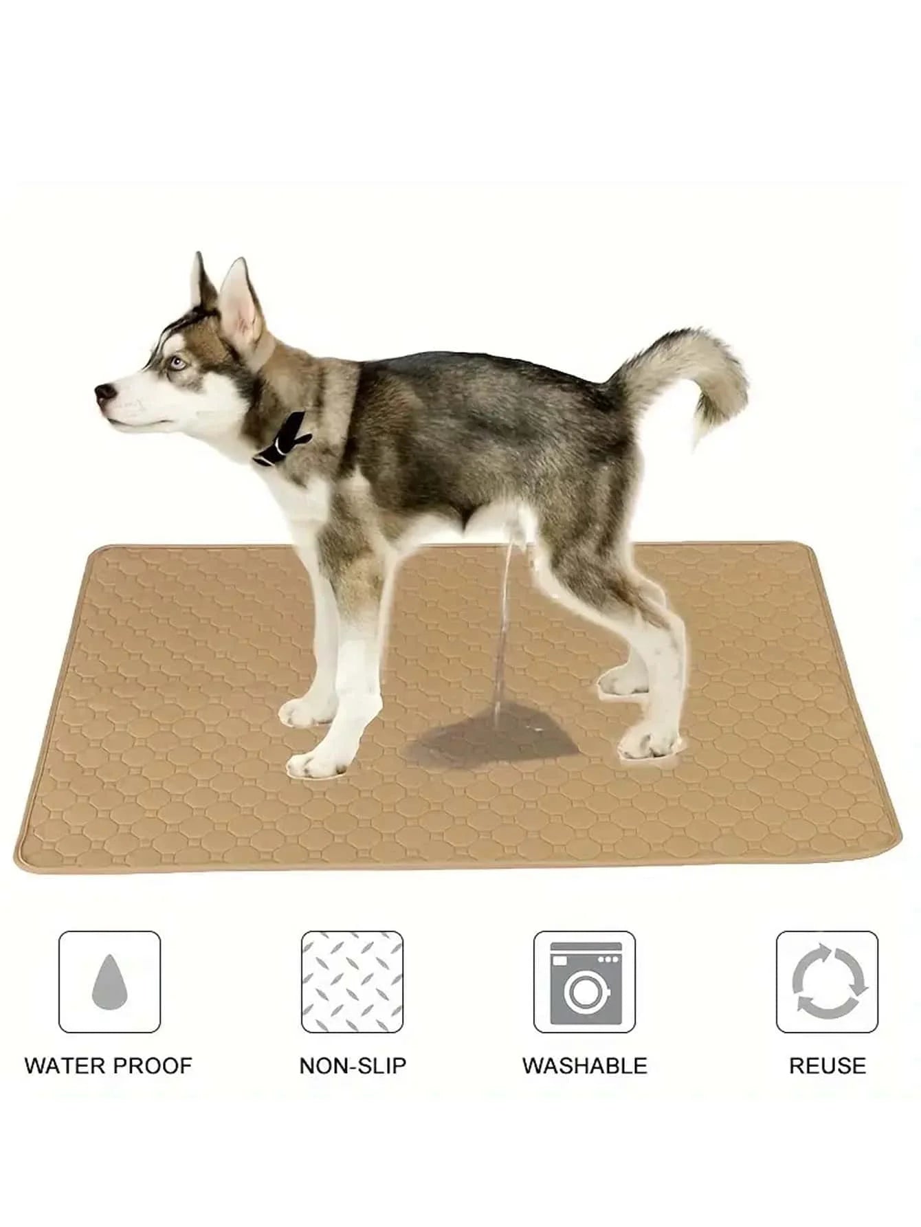 Reusable, Washable Pee Pad - Waterproof, Non-Slip, Training Mat for Crate or Floor