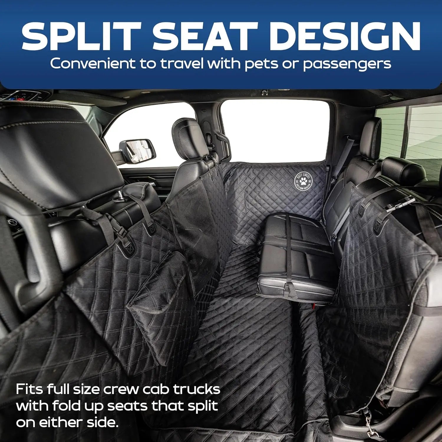 XL Waterproof Dog Hammock for Full-Size Crew Cab Trucks with Door Protection, Machine Washable