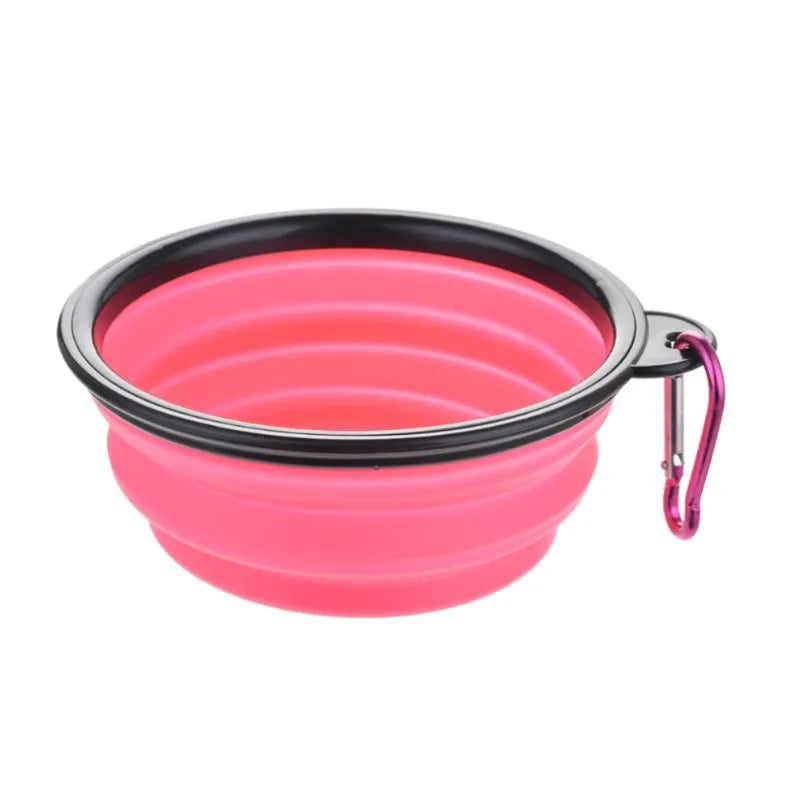 Portable Silicone Collapsible Pet Food Bowl.  Travel Outdoor Water Food Bowl