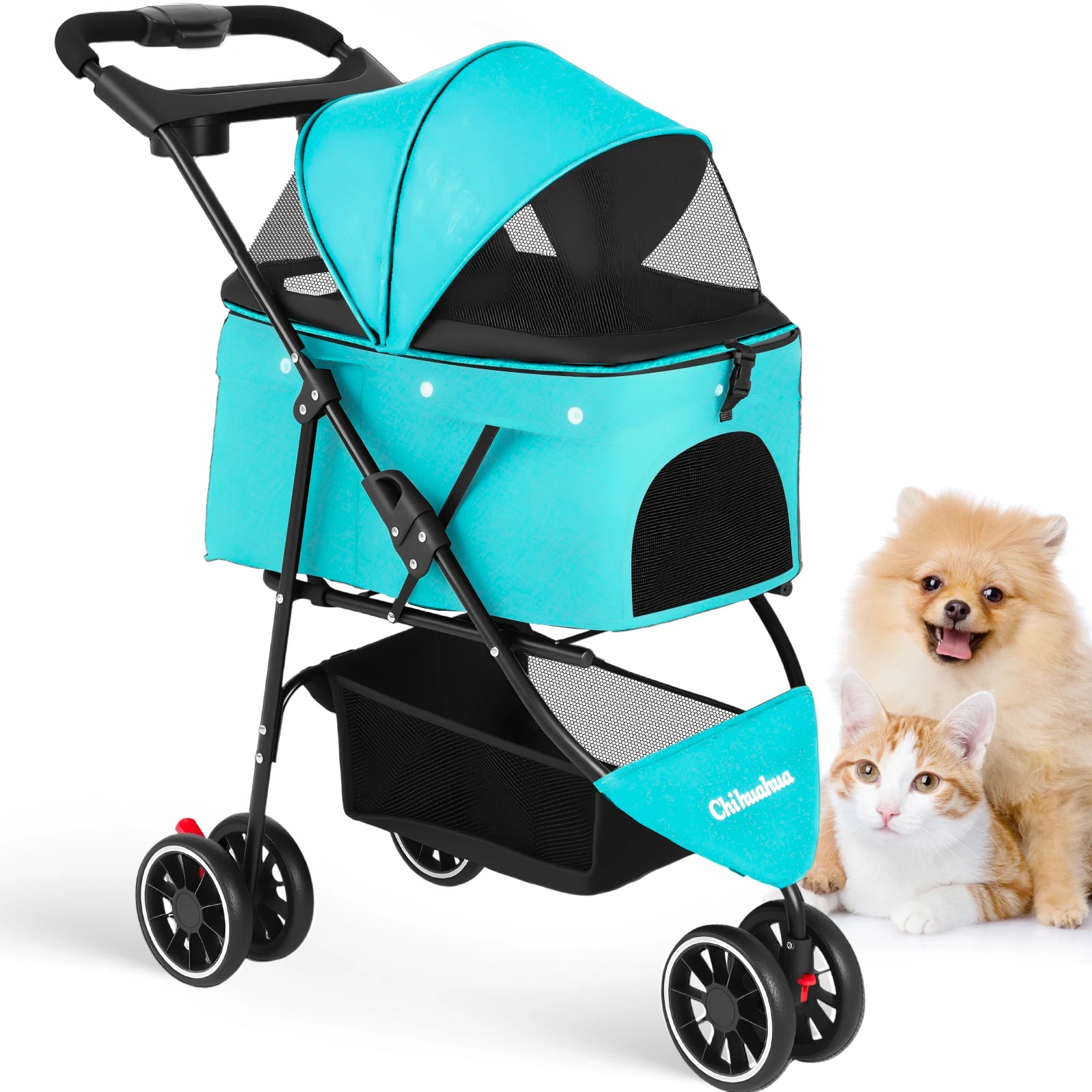 Pet Stroller For Small Pets, Portable Dog Stroller, Foldable, Carrier