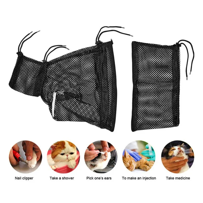 Cat Bathing, Grooming, Shower Bag, Adjustable, Cat Restraint Bag, Anti Scratching, Nail Trimming, Ear Cleaning, Cat Supplies