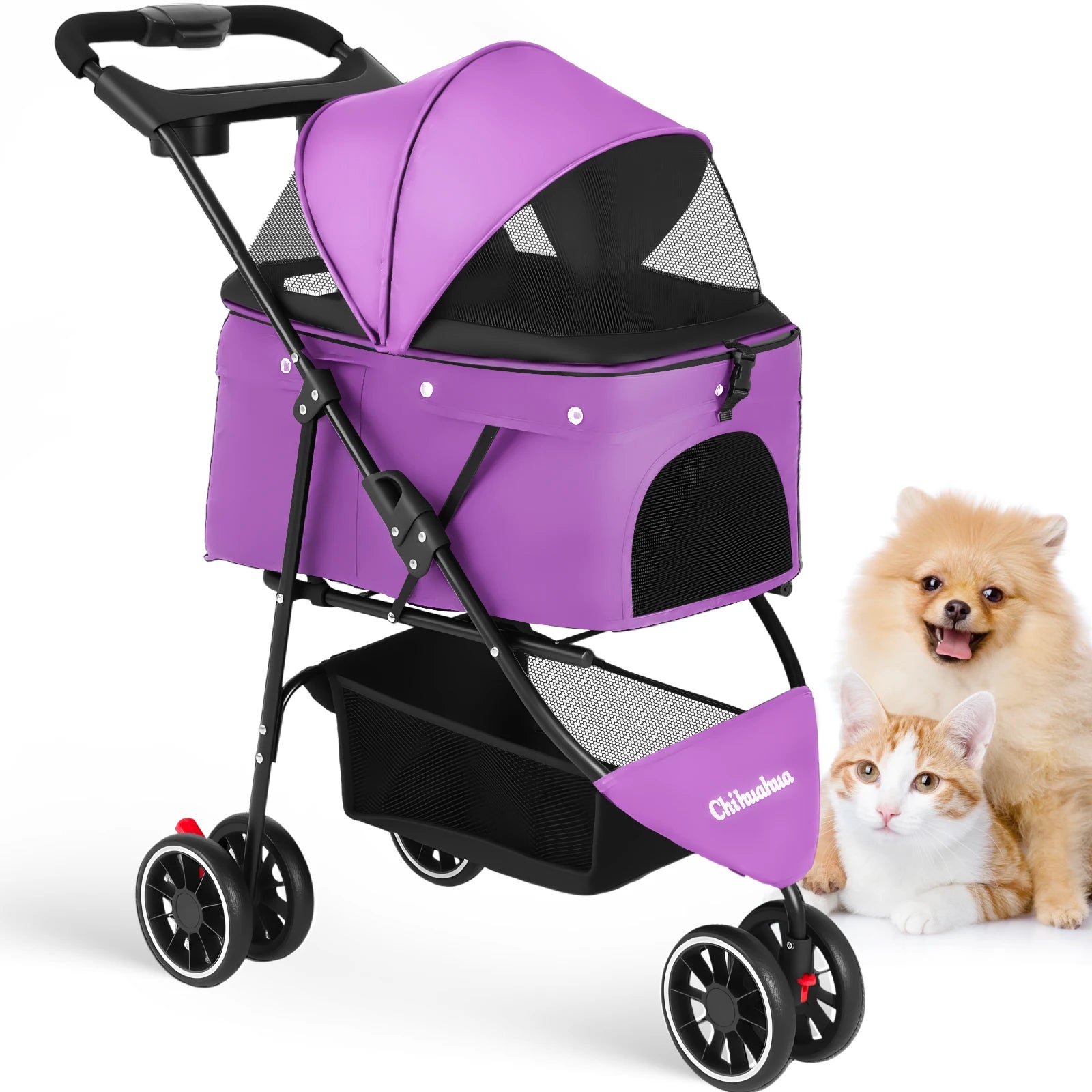 Pet Stroller For Small Pets, Portable Dog Stroller, Foldable, Carrier