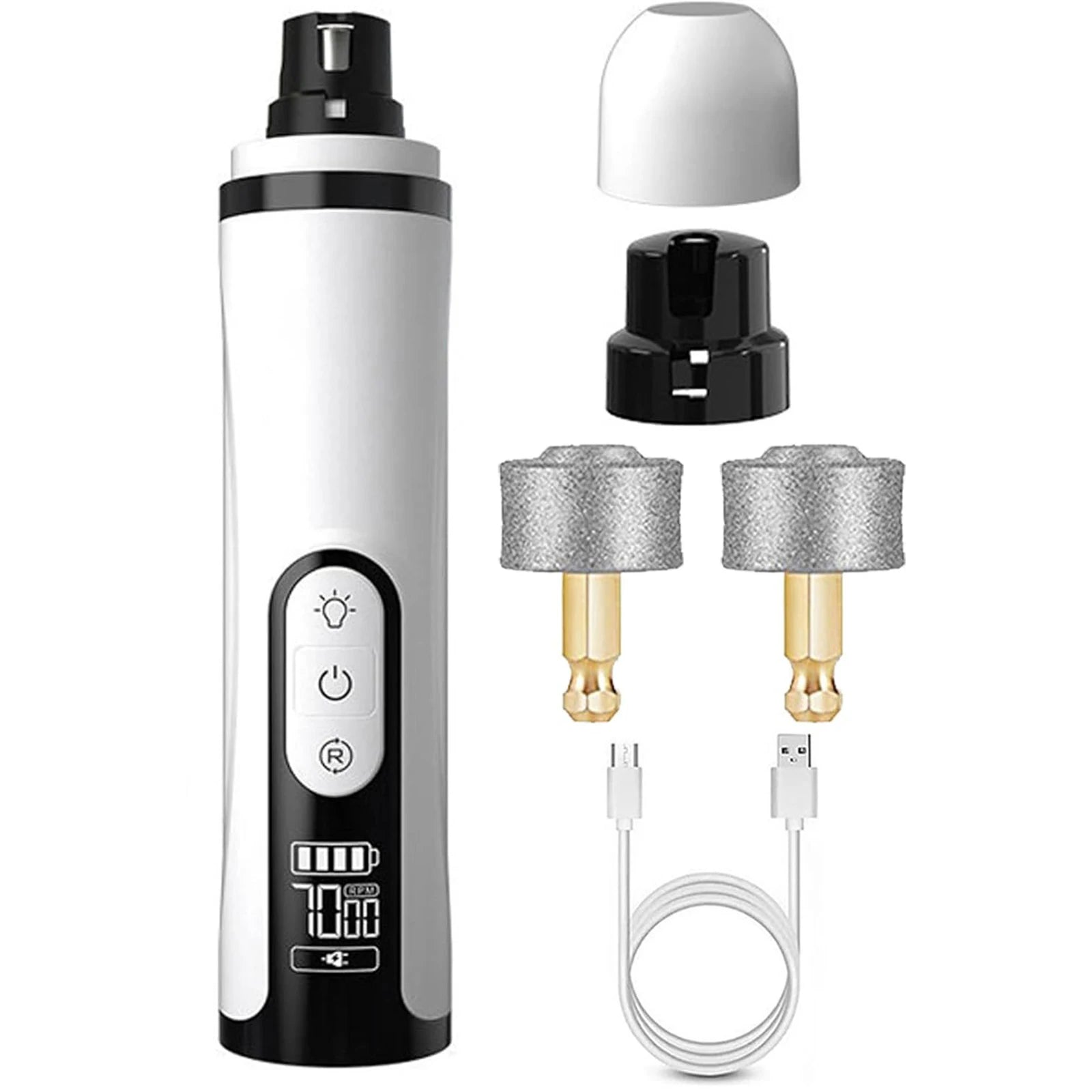 Electric Pet Nail Grinder, Rechargeable, Quiet, Suitable for Small, Middle and Large Dogs and Cats