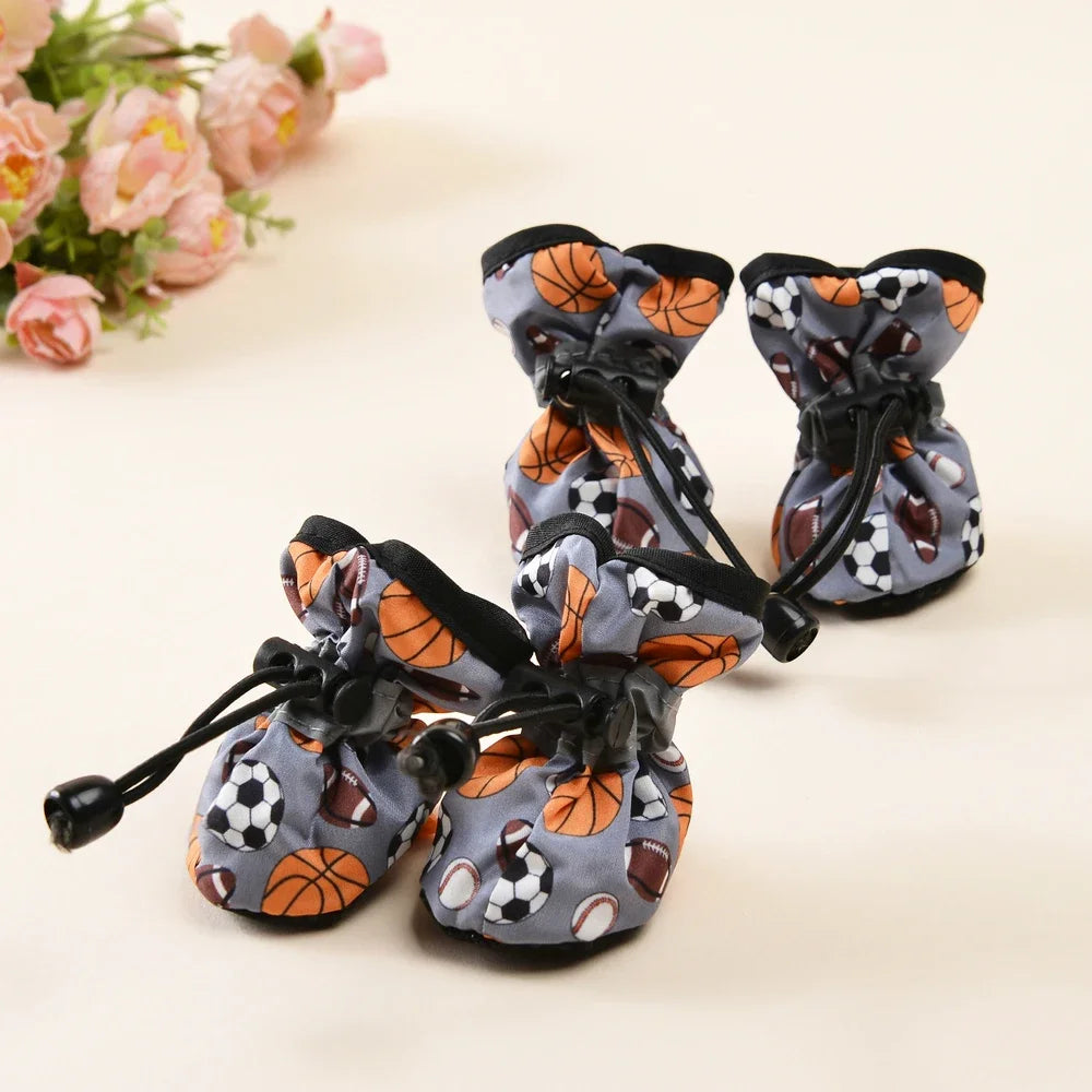 4pcs Pet Dog Shoes, Anti-slip, Soft Adjustable Paw Boots, Outdoor Sneakers