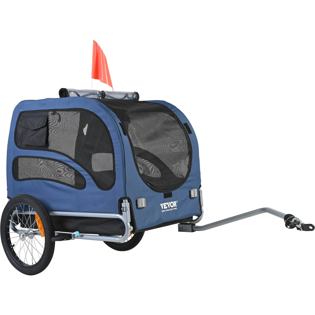 SucceBuy 100lbs Pet Cart, Bicycle Carrier, Bike Trailer with Coupler, Reflectors, Flag, Collapsible to Store for Dogs Travel