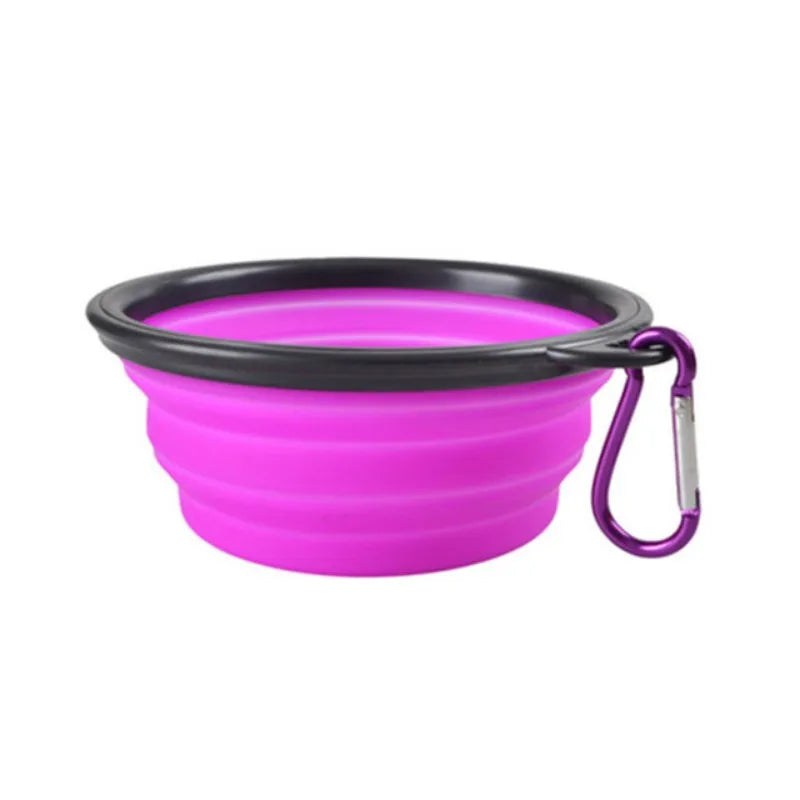 Portable Silicone Collapsible Pet Food Bowl.  Travel Outdoor Water Food Bowl