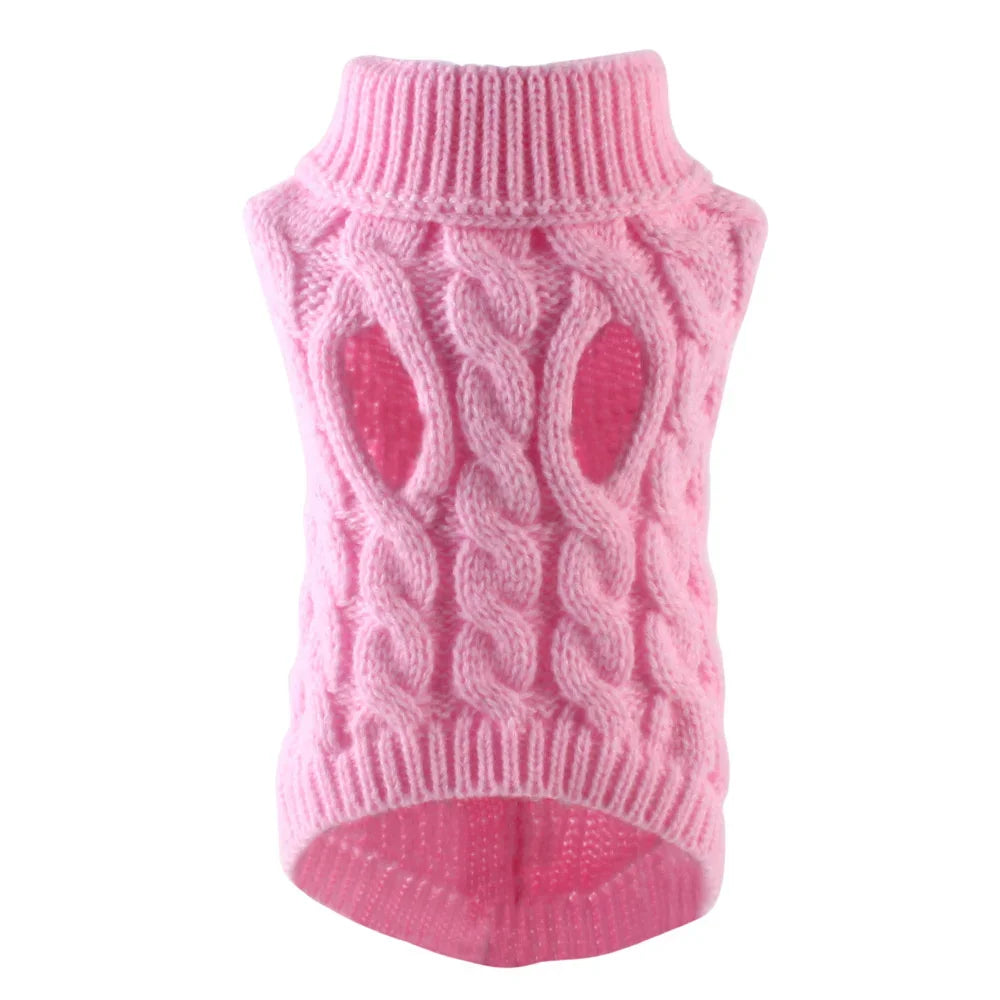 Classic Solid Chihahuau Puppy Dog Sweater for Small Dogs Winter Warm Pet Clothes