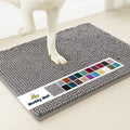 Super Absorbent Microfiber Dog Door Mat for Muddy Paws,Non-Slip Washable Pet Rug, Quick Dry Chenille Entryway Carpet, Grey 24x35