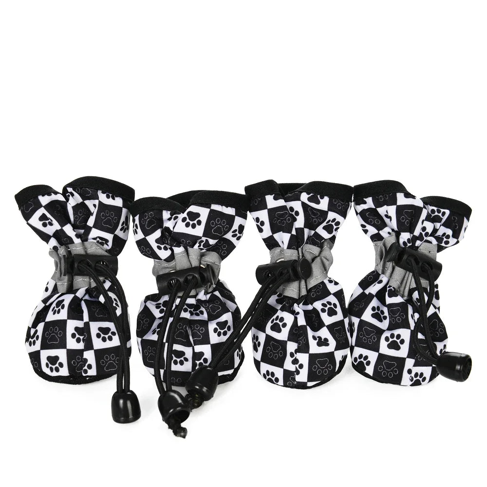 4pcs Pet Dog Shoes, Anti-slip, Soft Adjustable Paw Boots, Outdoor Sneakers