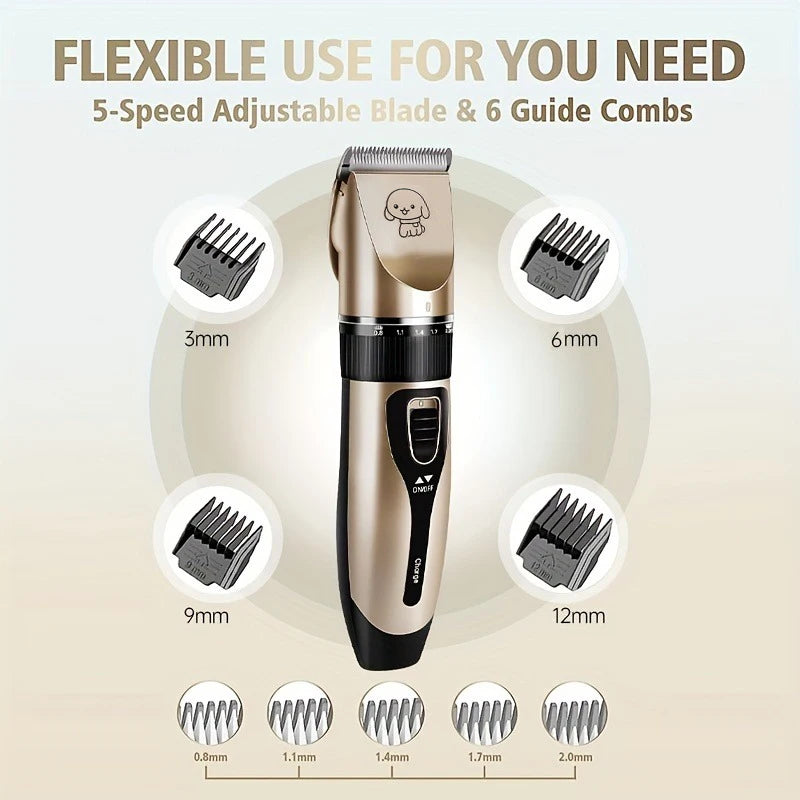 Pet Hair Trimmer Kit Electric Precision Clippers, Perfect for Professional Grooming at Home, Ideal for Dogs and Cats