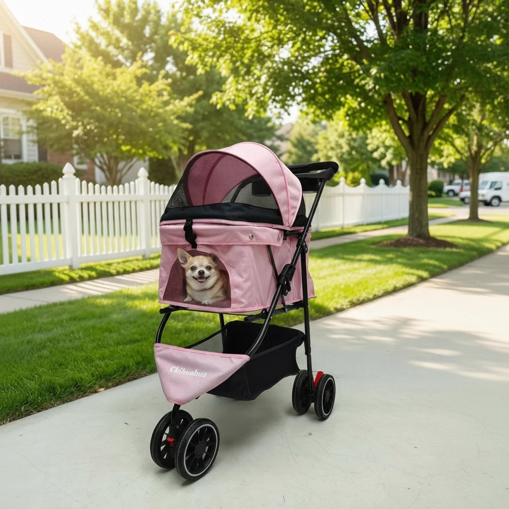 Pet Stroller For Small Pets, Portable Dog Stroller, Foldable, Carrier