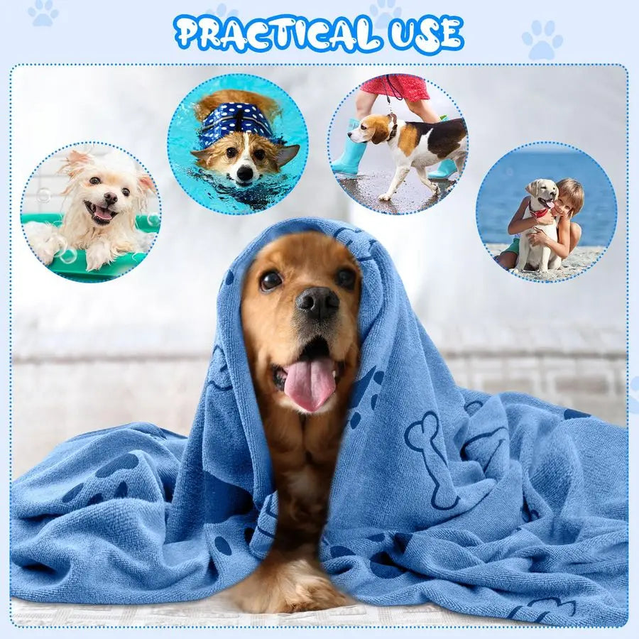 12 Pcs Dog Grooming Towels 28 x 55 Inch Microfiber Drying, Absorbent Towel, Quick Drying, Puppy Bathing Supplies