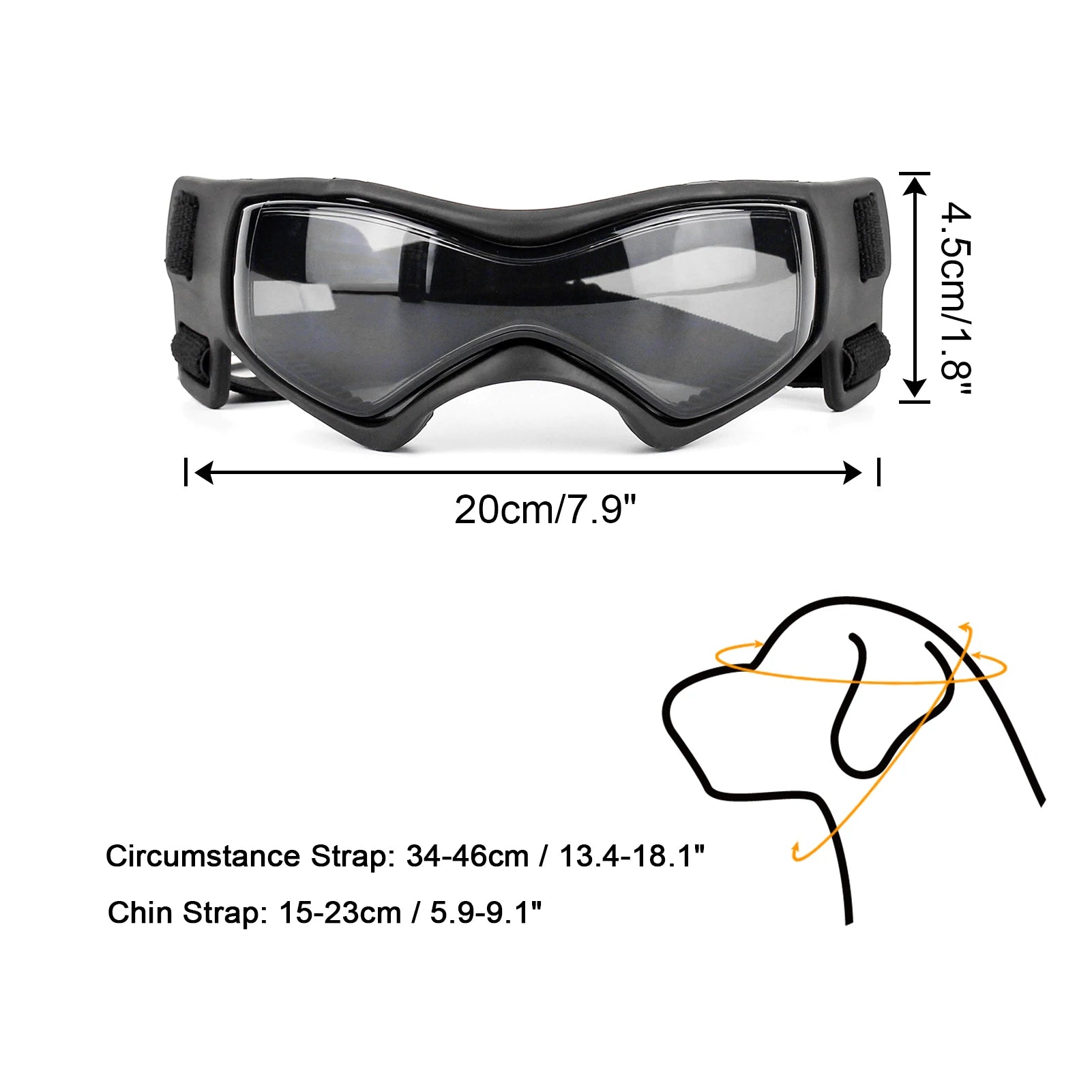 Dog Travel Glasses, Goggles, Protective Sunglasses, Adjustable Pet Glasses for Small and Medium