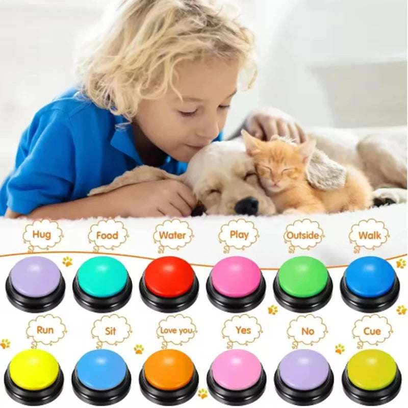 Funny Recordable Talking Dog Buttons, Portable Cute Pet Communication, Training Toy Supplies