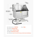 Electric Lift Dog Washing Station 50in Professional Stainless Steel w/PE Water Filter Board Faucet & Showerhead