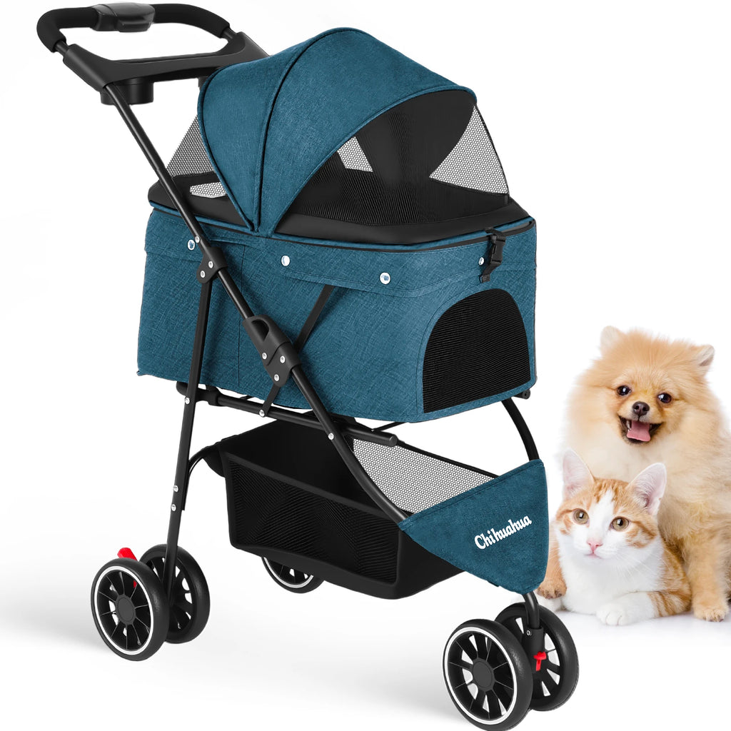 Pet Stroller For Small Pets, Portable Dog Stroller, Foldable, Carrier