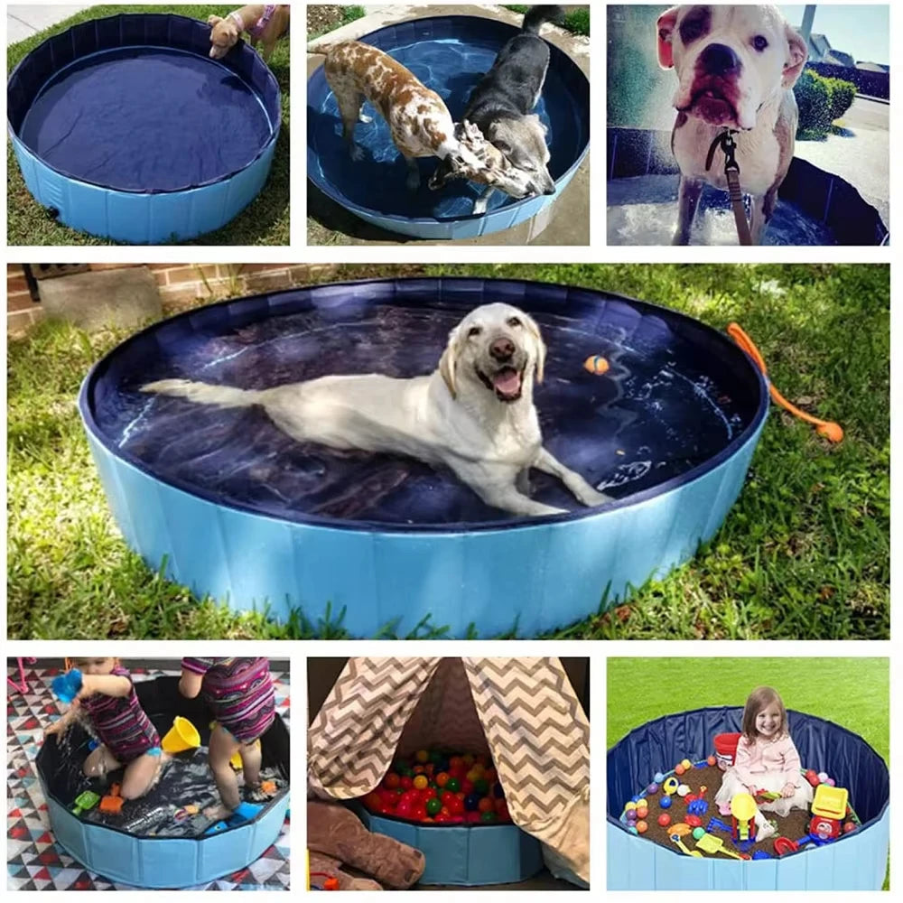 Dog Swimming Pool or Pool Cover Portable Plastic Pool Grooming Tub, Scratch Resistance
