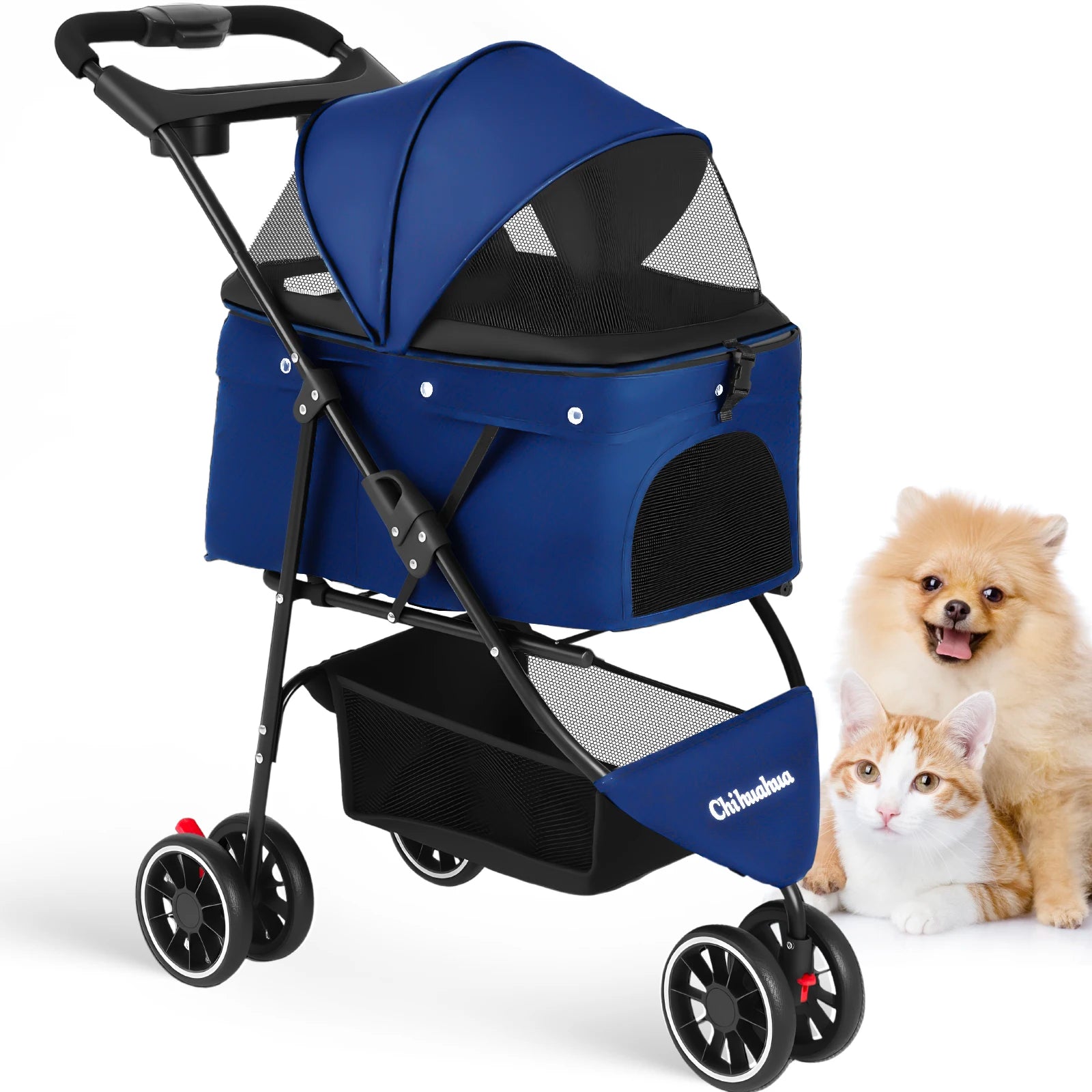 Pet Stroller For Small Pets, Portable Dog Stroller, Foldable, Carrier