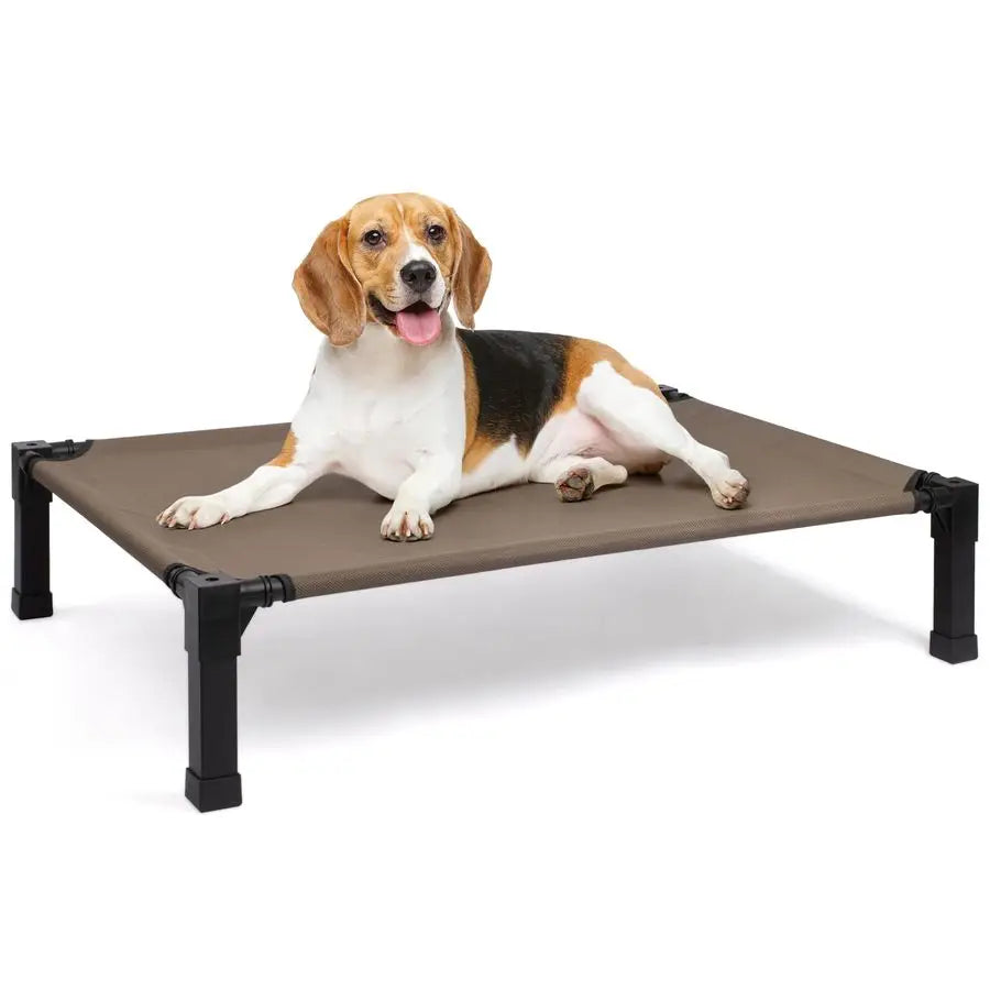 Elevated Dog Bed, Cooling Raised Pet Cot with Chew Proof Washable Breathable Mesh and Metal Frame, Portable Dog Cot Bed with NoS