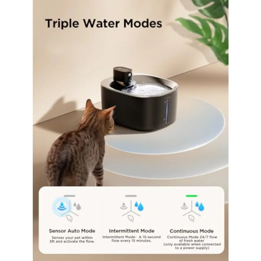 Wireless Water Fountain, Battery Operated, Motion Sensor