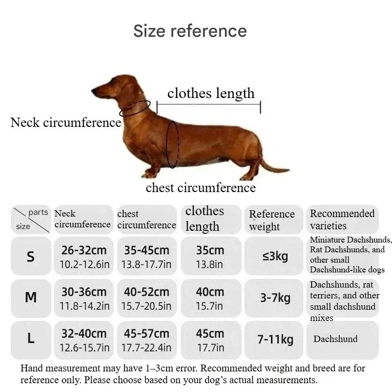 Winter Warm Dog Coat, Waterproof, Windproof Jacket for Dachshund Sausage Dogs