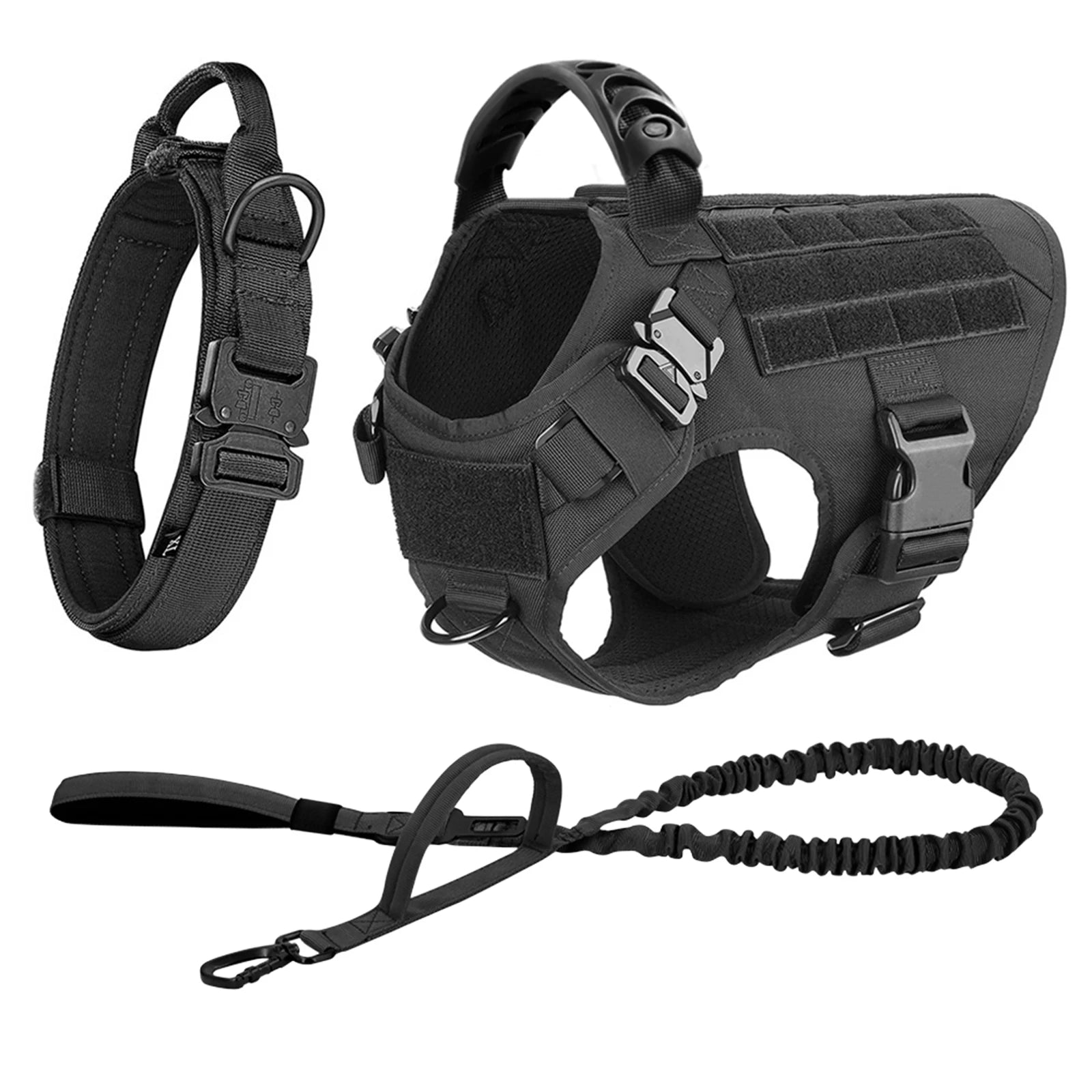 Large Dog Harness and Leash Set, Training Walking Vest Dog Harness and Collar for Medium/Large Dogs