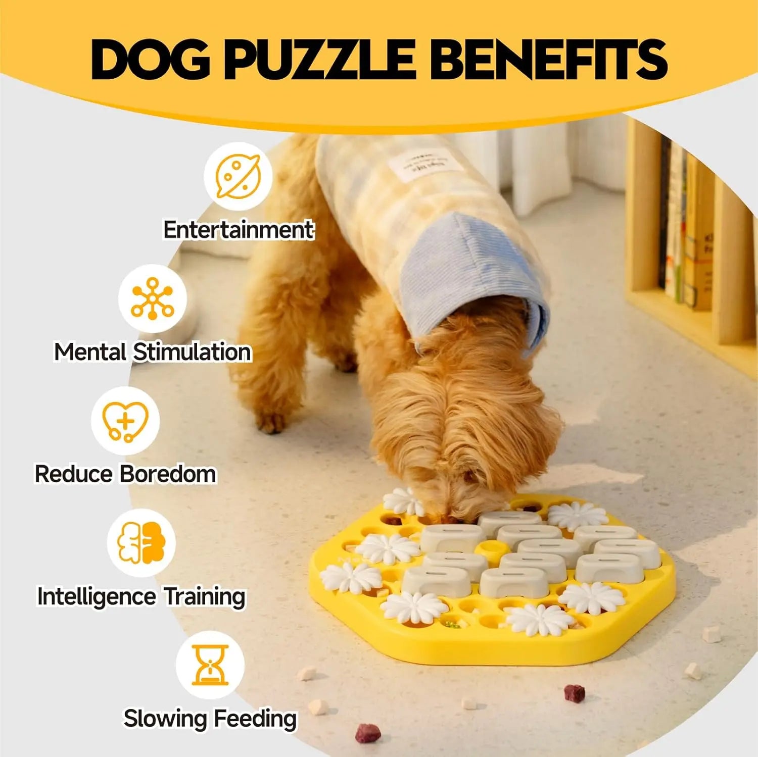 Dog & Cat Puzzle, Toys, Slow Feeder, Interactive Puzzle Game.