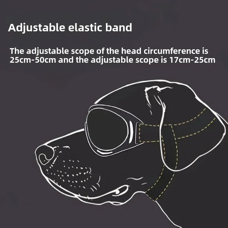 Pet Goggles Adjustable, Anti UV Glare, Windproof for Dogs.  Outdoor Hiking, Running, Beach.   All Breeds Eye Protection