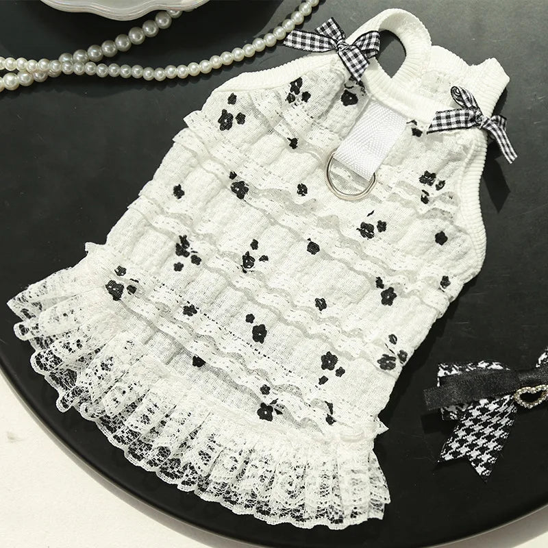 Pet Summer Dress, Lace Lolita Cake Dress for Cats and Dogs, Small and Medium Dogs and Kittens, Millennial Style Frilly Skirt