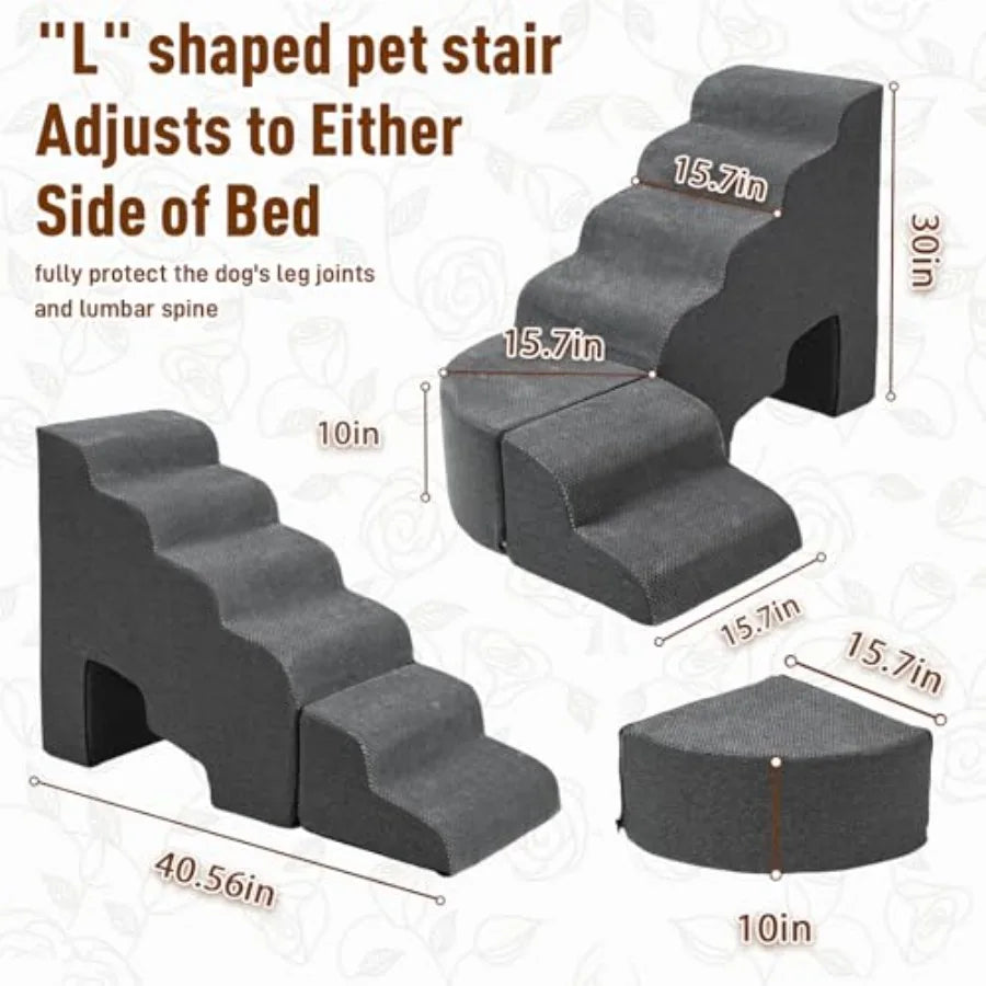 Stable Pet Stairs or Steps for High Beds, Non-slip