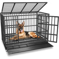 54/48/42/38 inch Heavy Duty Indestructible and Escape-Proof Dog Crate, Cage Kennel for Large Dogs