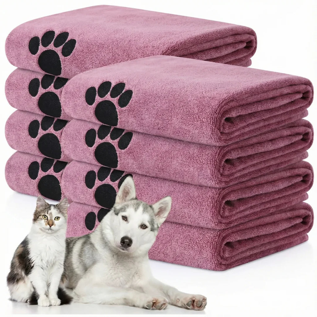 Pet Bath Towel Super Absorbent Microfiber, Quick Dry Soft Washcloth for Dogs and Cats, Durable Non-Fading and Easy to Clean