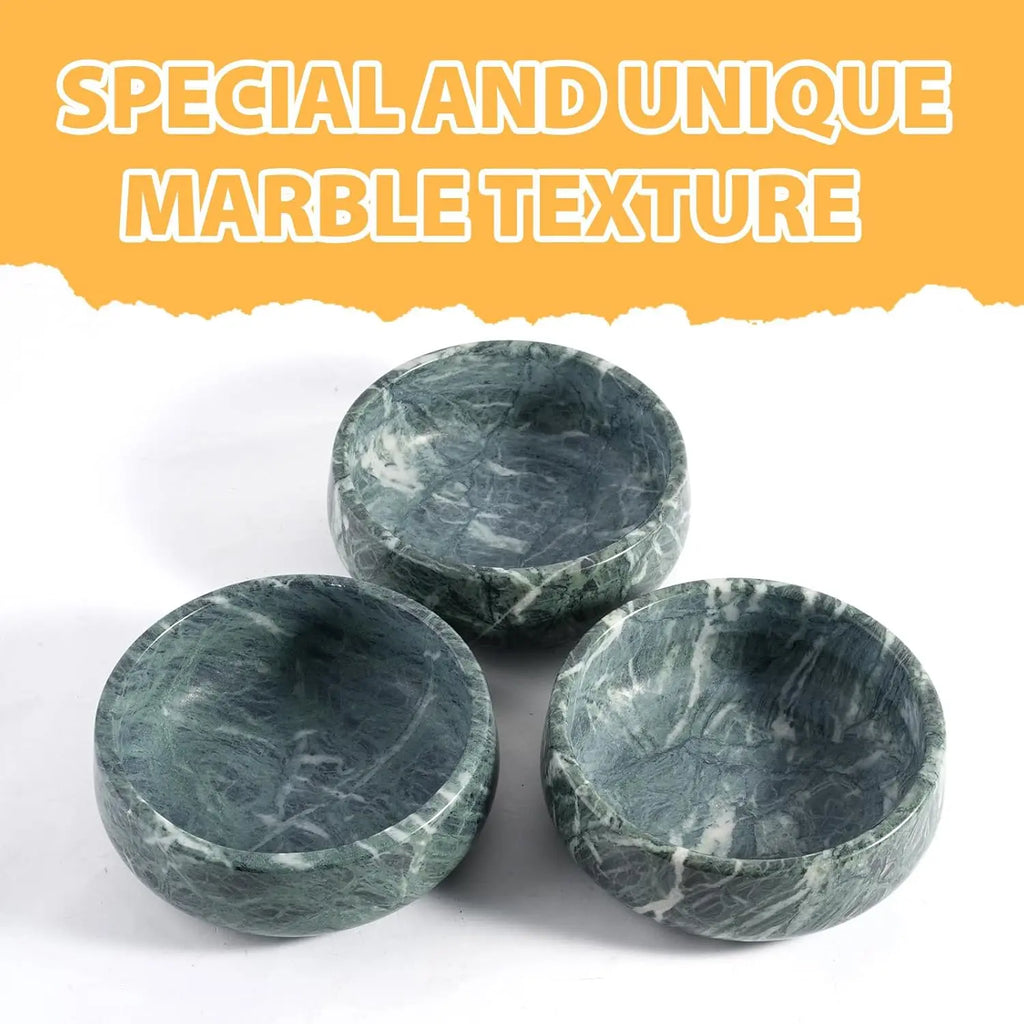 Natural Marble Pet Bowl, Non-Slip, Dogs and Cats, Durable, Easy-Clean