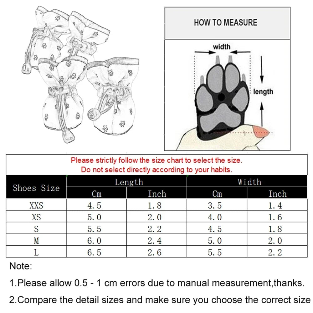 4pcs Pet Dog Shoes, Anti-slip, Soft Adjustable Paw Boots, Outdoor Sneakers