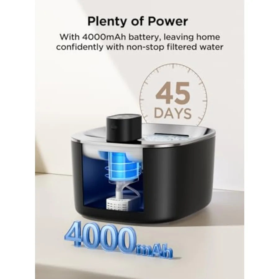 Wireless Water Fountain, Battery Operated, Motion Sensor