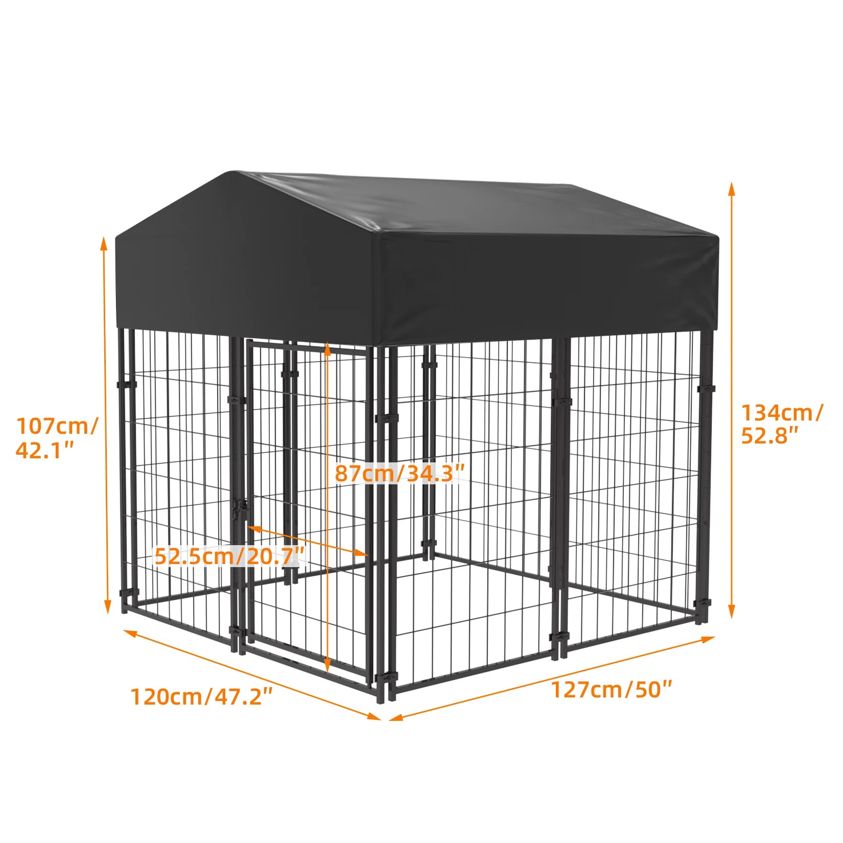 Large Dog Kennel, Outdoor Dogs, Welded Wire Kennels and Runs Crates for Yard with Stakes Water Proof, Cover Canopy
