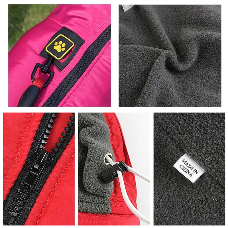 Waterproof Dog Clothes for Large Pets, Winter Warm Big Dog Jackets, Padded Fleece, Pet Coat Safety Reflective Design,